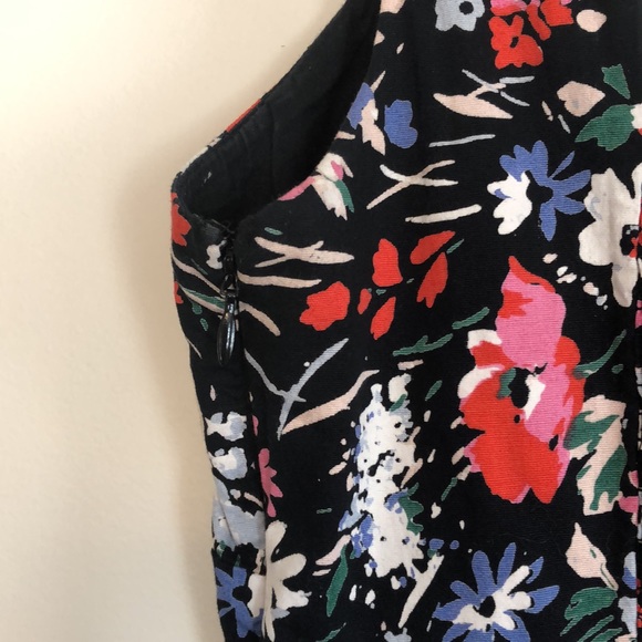 Free People dress, multi color floral print on black background, size 10 - Picture 11 of 15